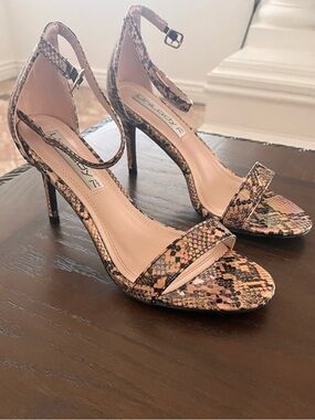 Melissa Pink Snakeskin Ankle-Strap Heels
